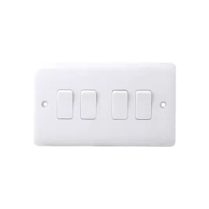 Iona 4 Gang 2 Way 10A Flush Switch
