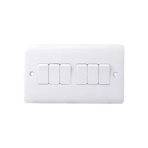 Iona 6 Gang 2 Way Slimline Flush Plate Switch