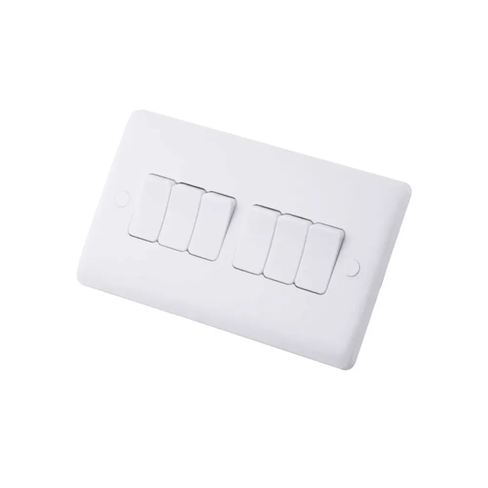Iona 6 Gang 2 Way Slimline Flush Plate Switch