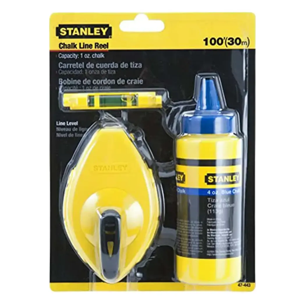 STA047443 - Stanley Chalk Line 30m Blue Chalk & Level STA047443
