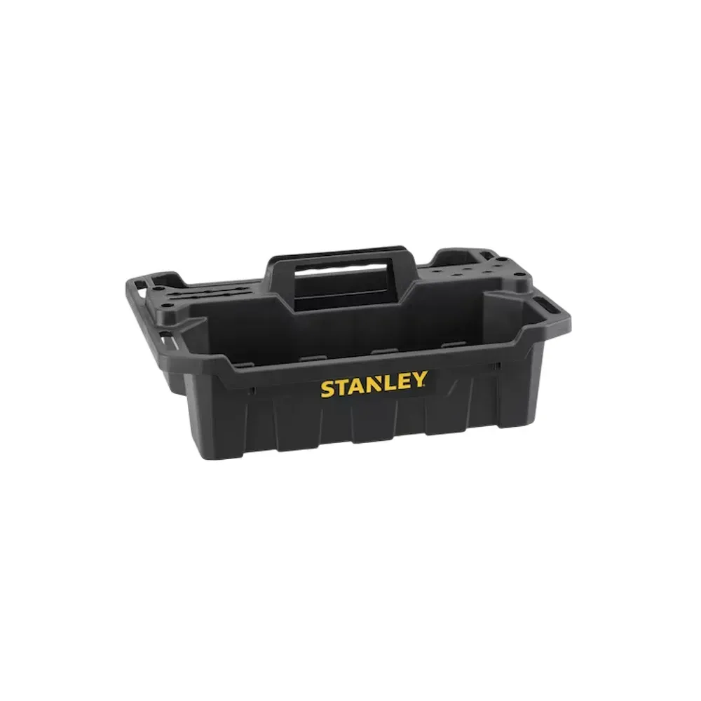 tanley STST1-72359 black plastic tool tray with two compartments