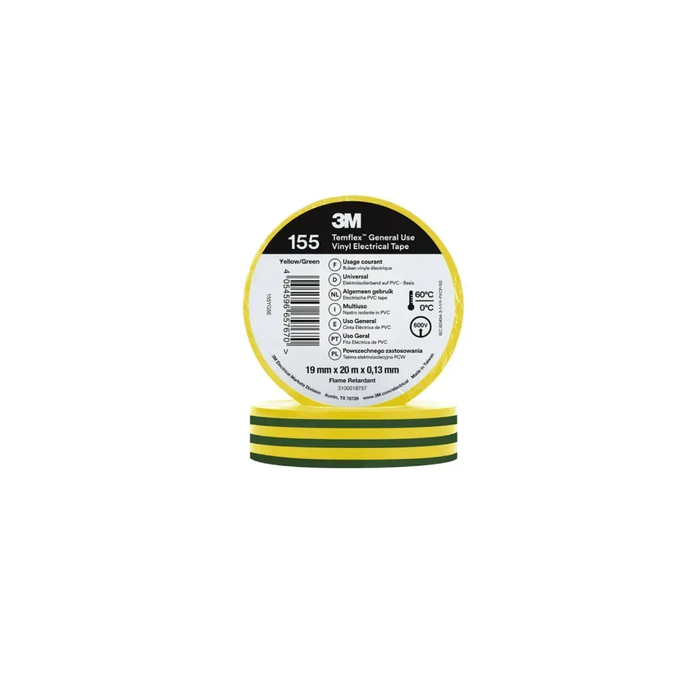 3M Temflex Earth electrical insulating tape 19mm x 20m