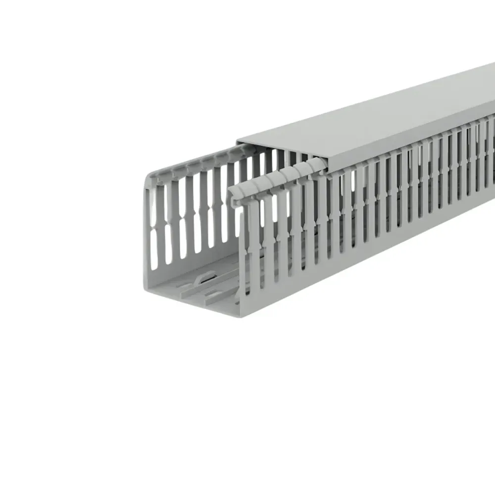 V6K10080 80x100mm grey PVC panel trunking 2m length with premium large dimensions