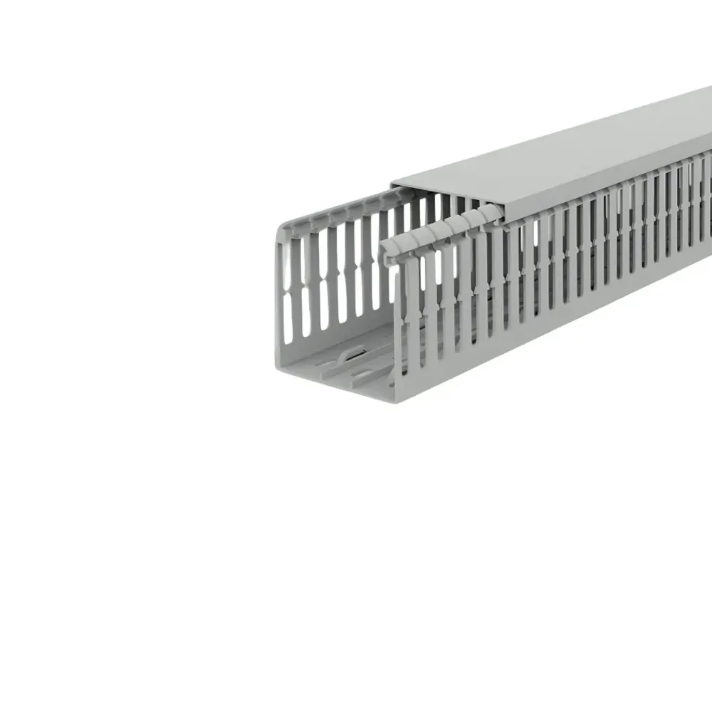 V6K6040 40x60mm grey PVC panel trunking 2m length for medium-capacity cable management