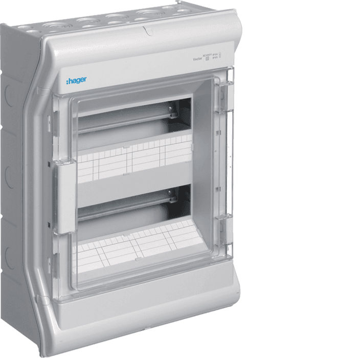 Hager VE212R 24 Module Enclosure Surface Mount IP65 Light Grey