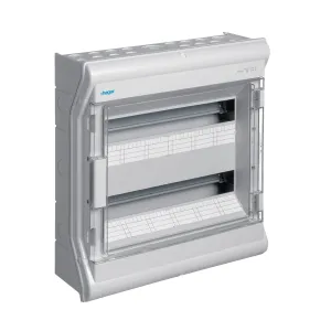 Hager VE218R 2x18 Way 63A IP65 Waterproof Enclosure Light Grey