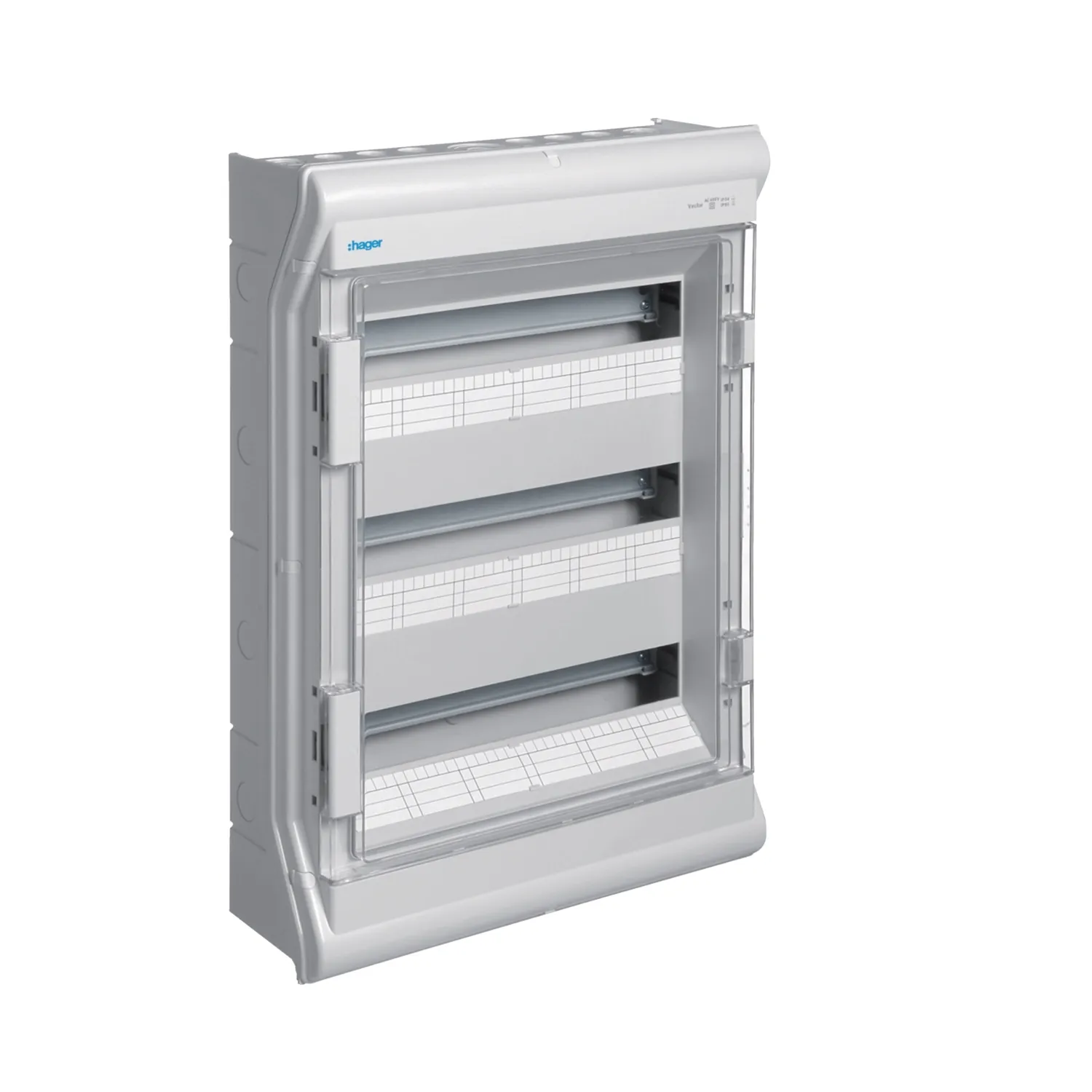 Hager VE318Y 3x18 Way Waterproof Enclosure IP65 63A 400V