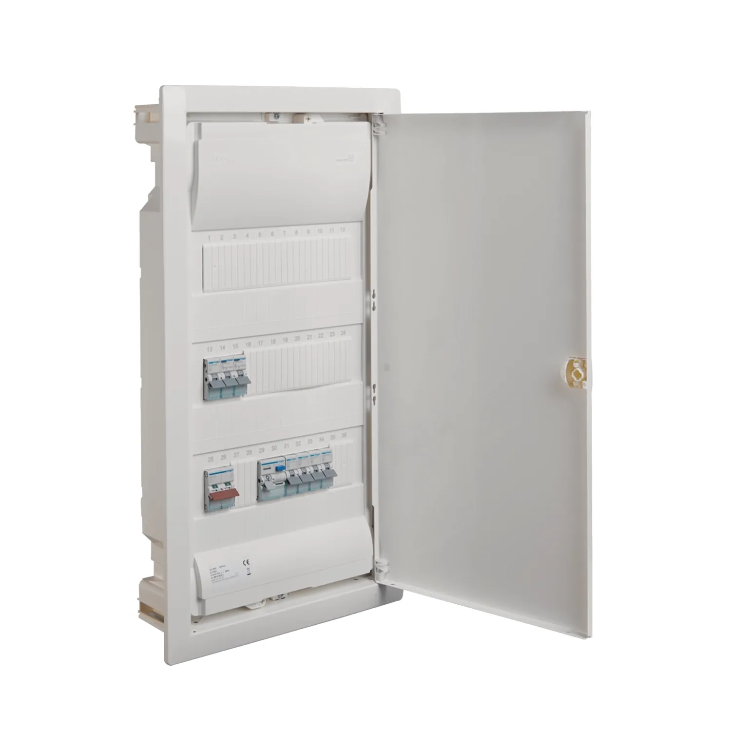 Hager VF9101 Volta 63A 3-Row 36-Module Consumer Unit with RCBOs and RCD