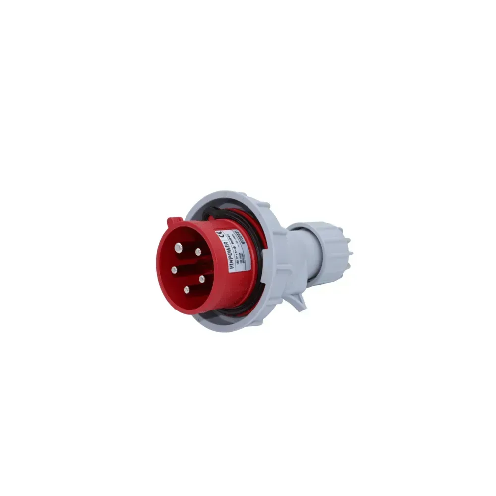 VP31053 Vinpower 63A 5-pin industrial plug, IP67 weatherproof rating. 