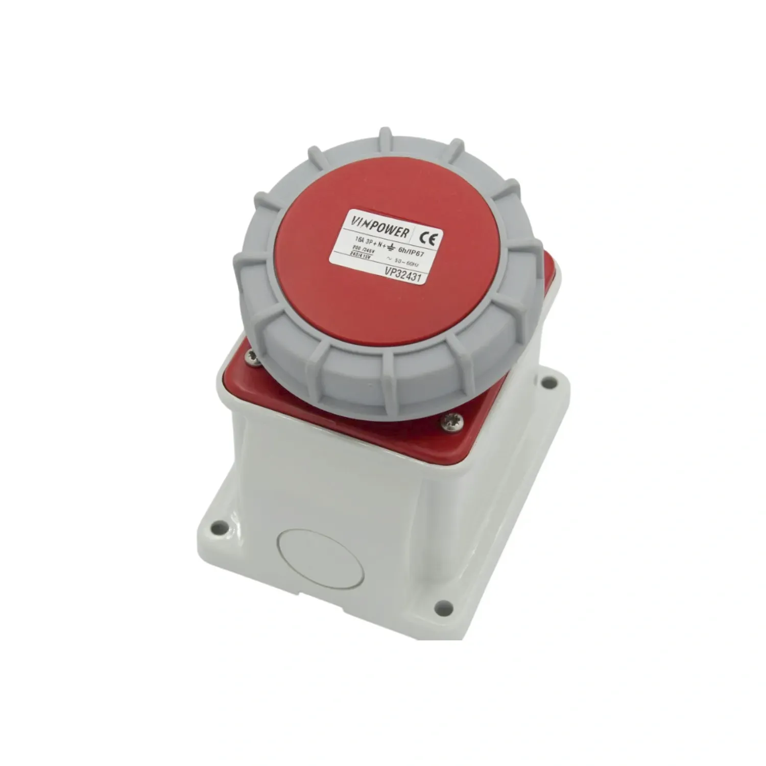 Vinpower 16A 3P+N+E industrial wall socket IP67