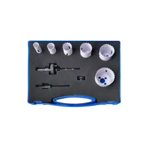 Vires Electricians 8 Piece Bi-Metal Hole Saw Kit with Arbor and Adaptor in Storage Case