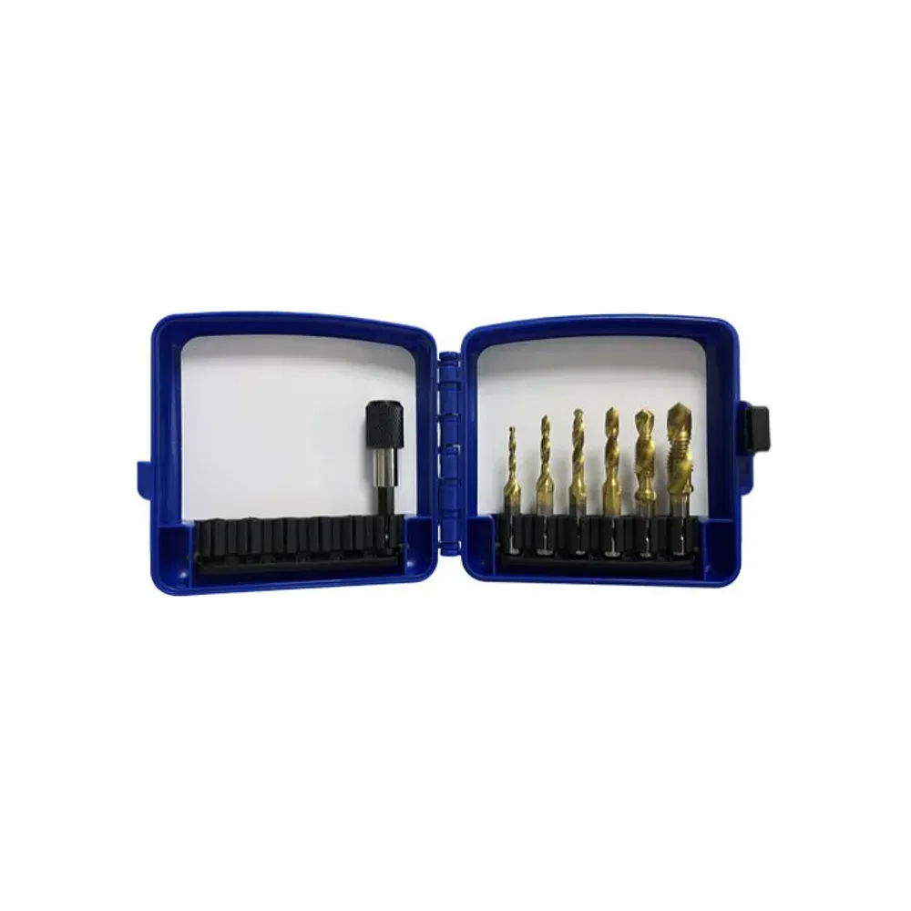 HSS Combi Tap Bit Set M3 to M10 6 Piece Drill and Tap Kit in Case