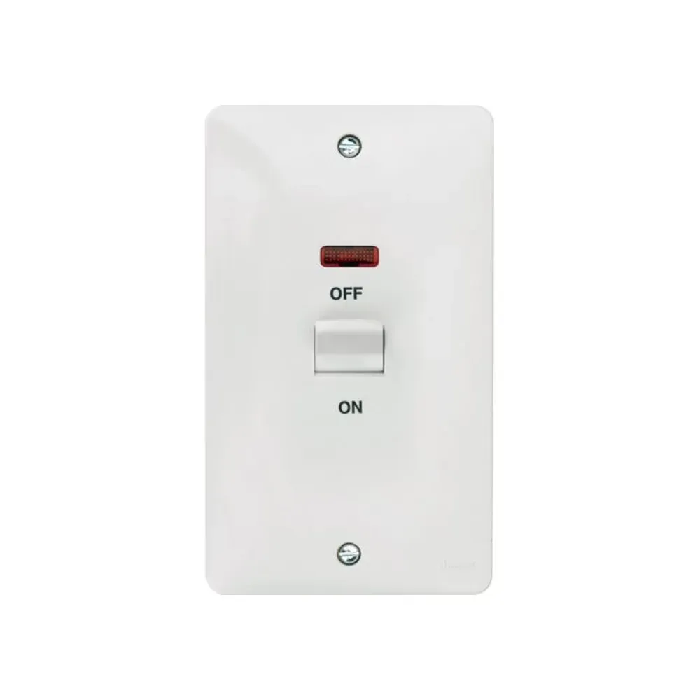 Hager 50A DP Cooker Switch in White