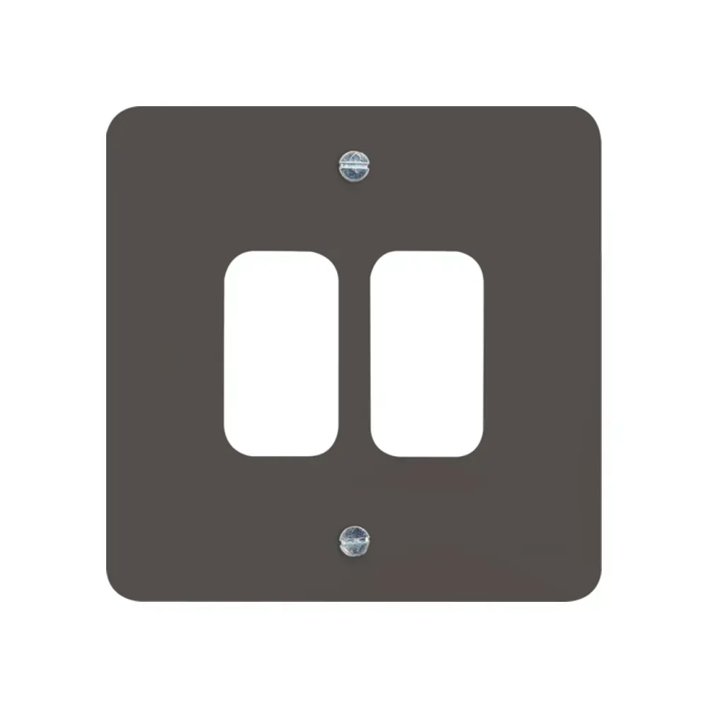 Hager 2 Gang Grid Plate in Grey