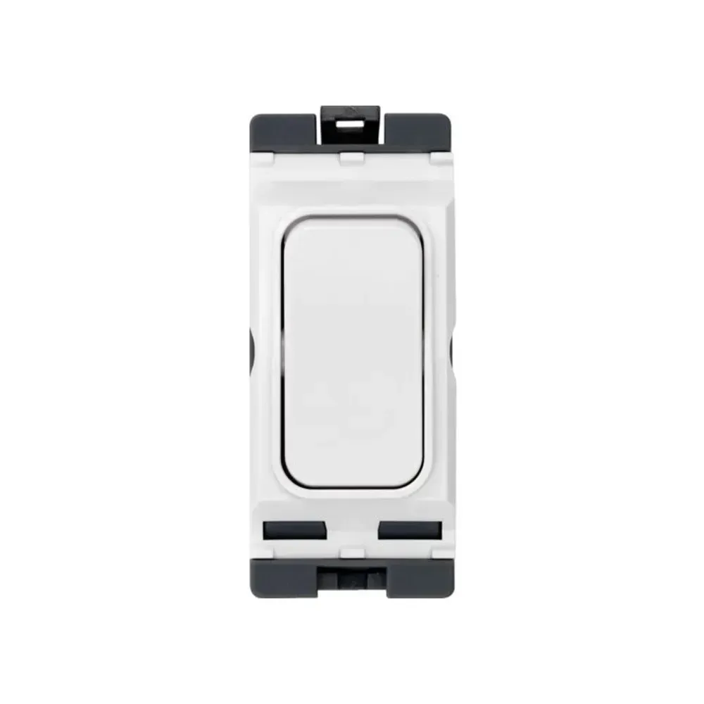 Hager 20A Intermediate Grid Switch in White - Front View