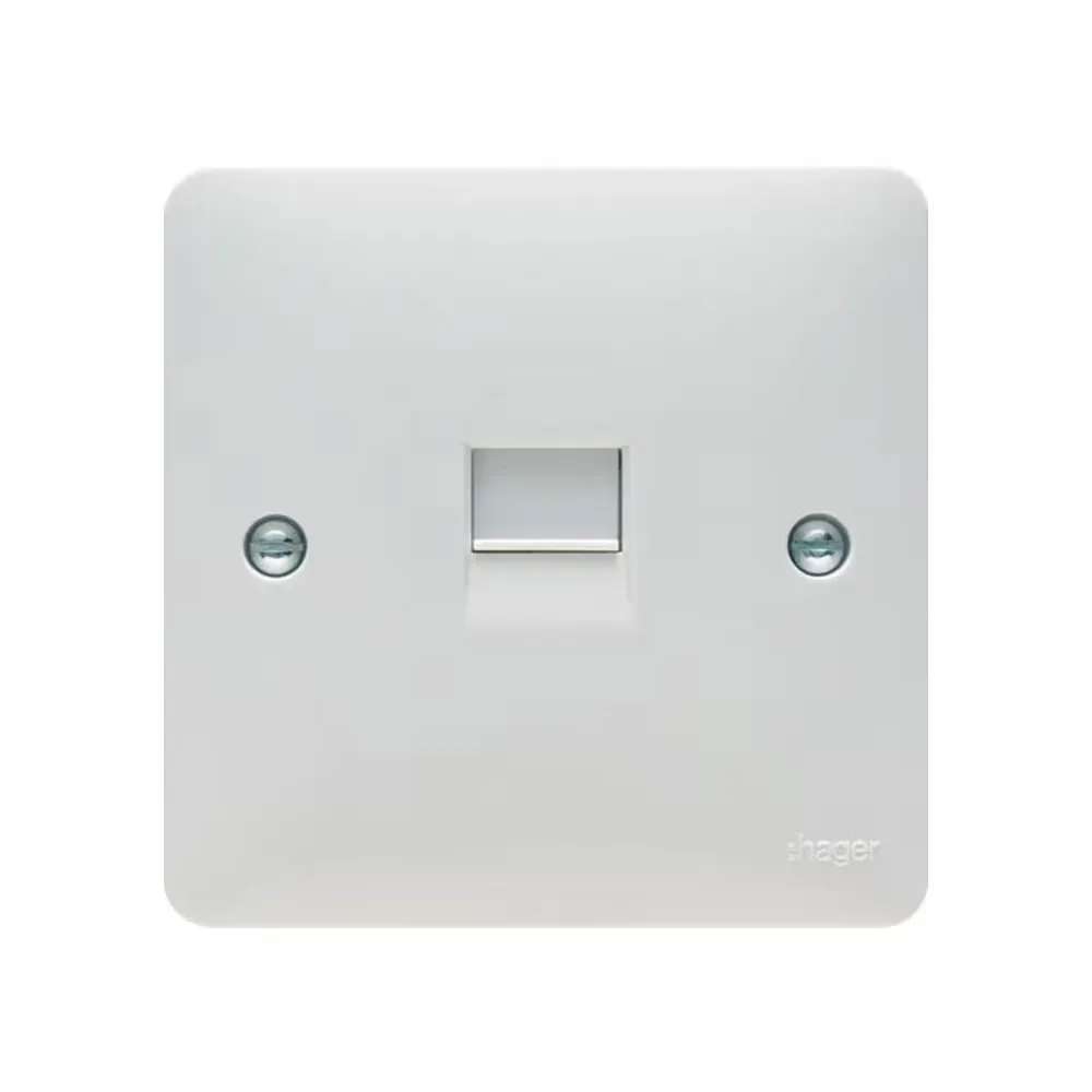 Hager White RJ45 Socket