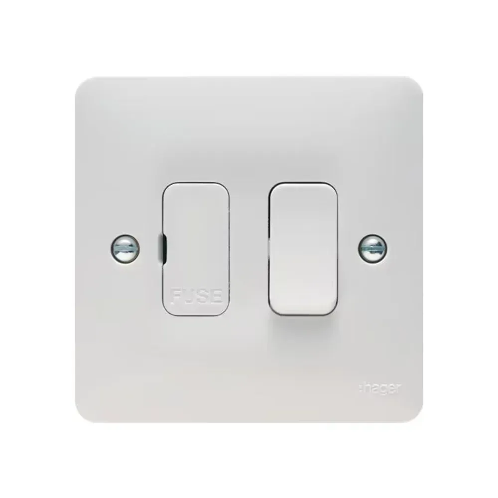 Hager 13A FCU Switched - White product image