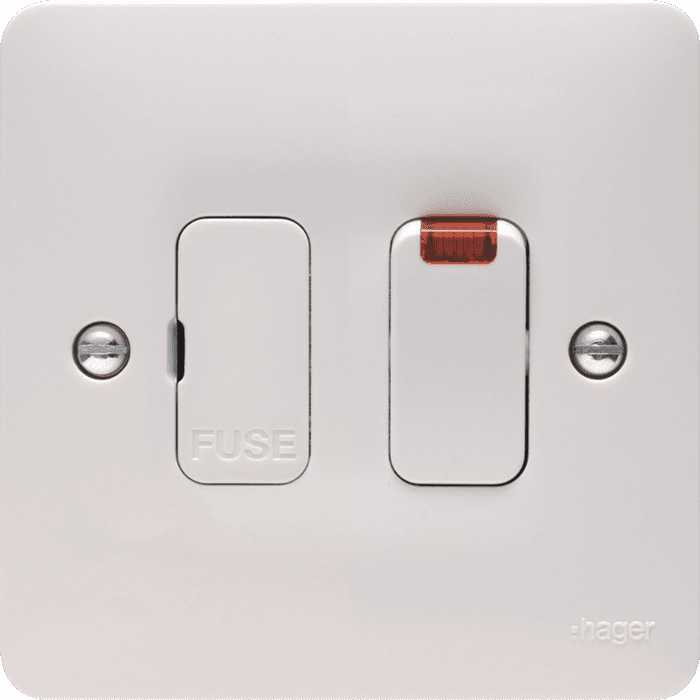 Hager 13A Double Pole White Fused Connection Switched LED