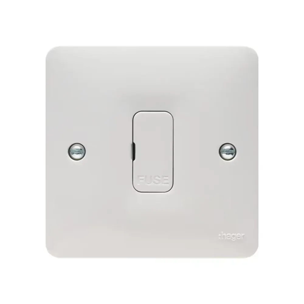 Hager urea-formaldehyde material FCU with 13A ceramic fine fuse