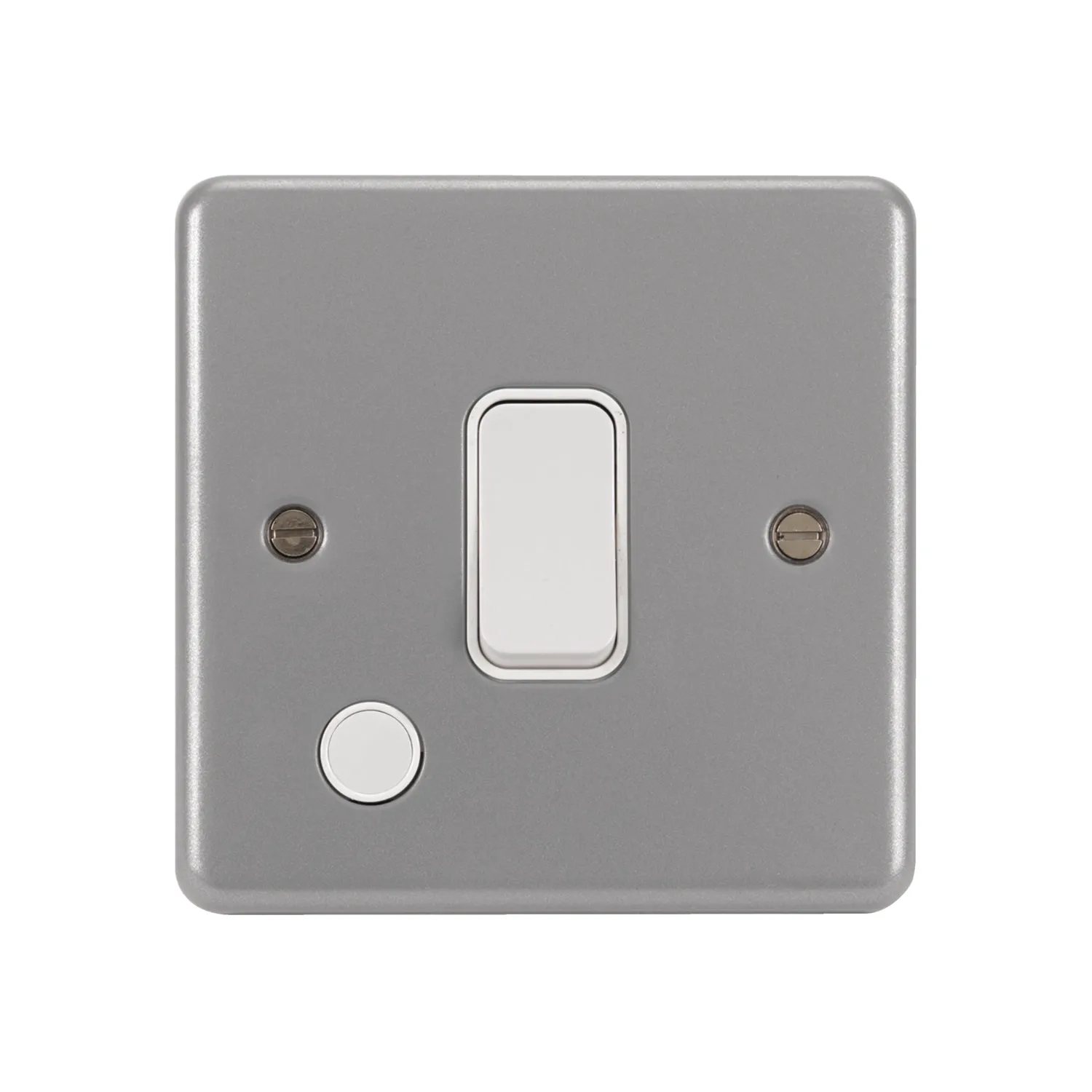 Hager Metalclad 20A DP Switch with Flex Outlet & Back Box - 250V Grey