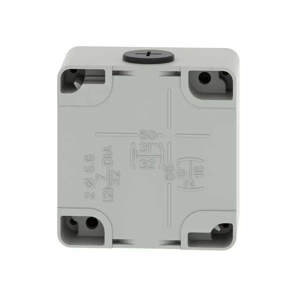 Schneider Control Station 1 Way Metal Empty 49mm Depth back view