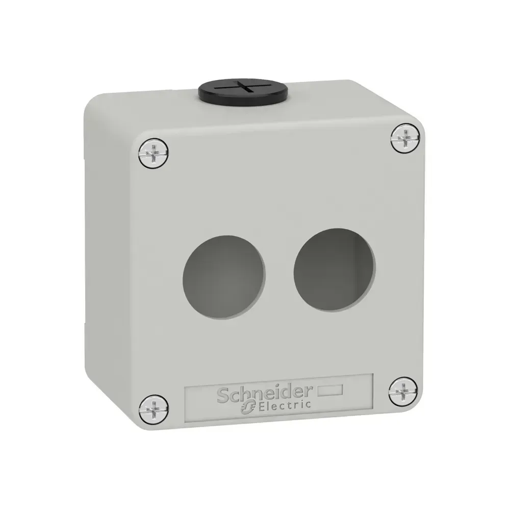 Schneider Control Station 2 Way Metal 49mm Deep front view