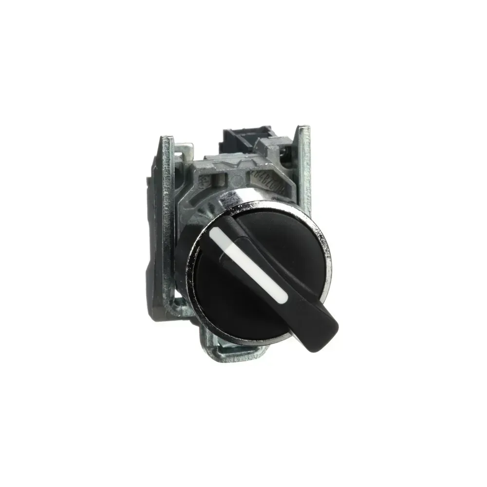 Telemecanique XB4 BD21 Black Selector Switch On/Off Panel Mounted front view