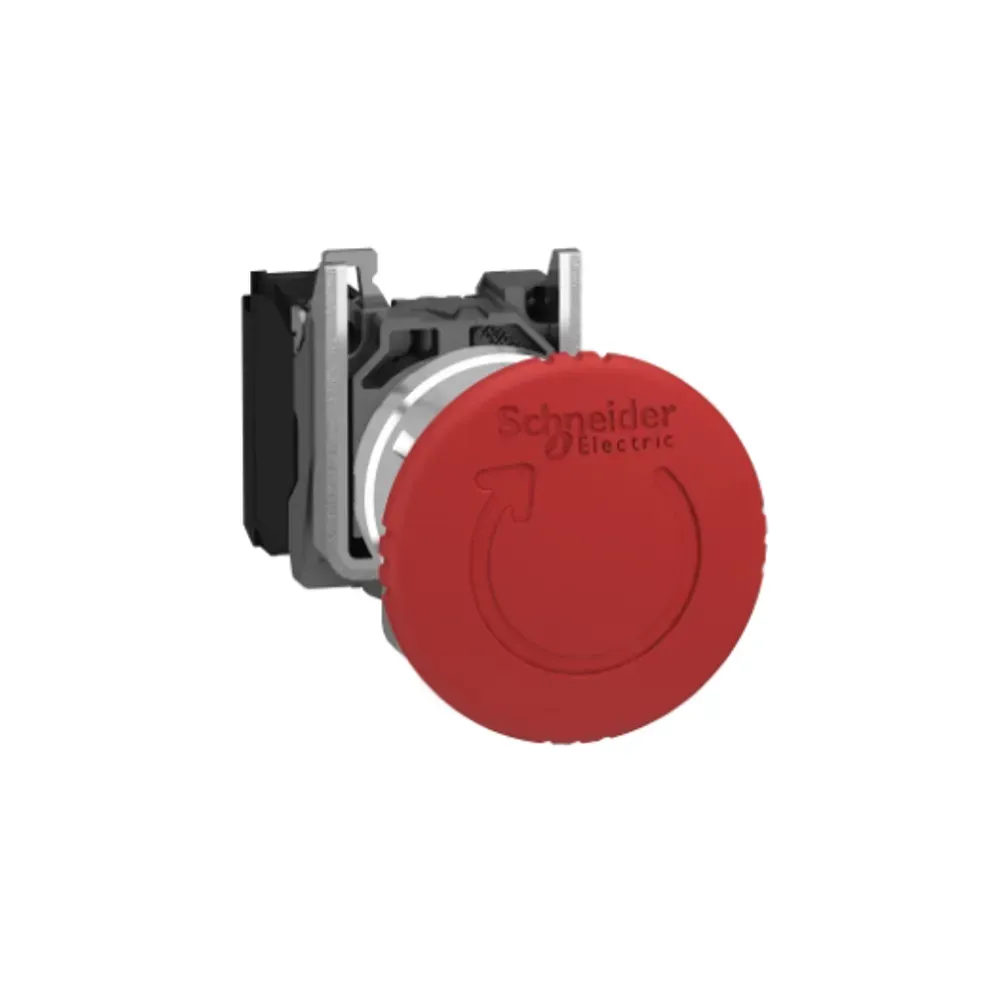 Telemecanique XB4 1NC 40mm Panel Mount Red Emergency Twist Button