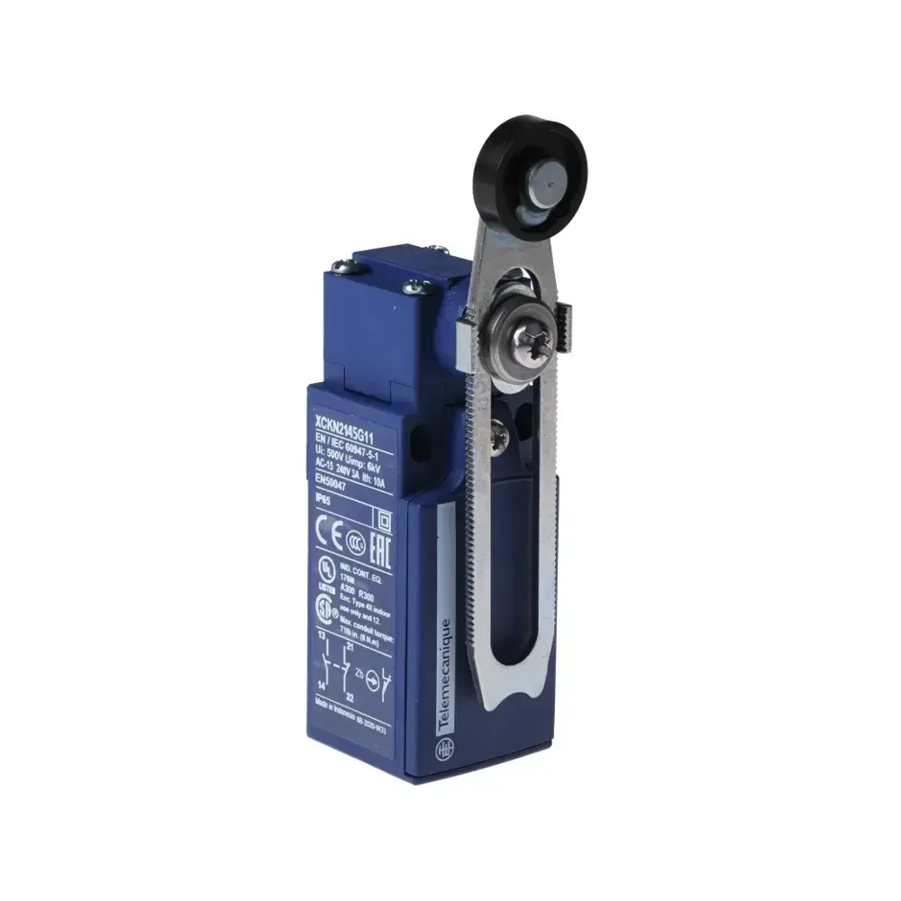 Telemecanique XCKP2145G11 spring return variable-length roller lever switch with snap action