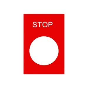 Schneider Harmony ZB2BY2304 Legend Plate STOP marking red 30x40mm
