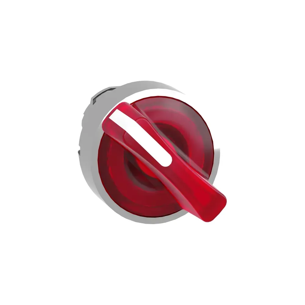 ZB4BK1243 illuminated selector switch, 2-position, red handle, IP69K