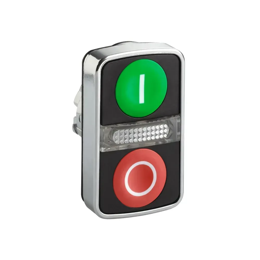 Pushbutton Double Illuminated Panel Mounted Telemecanique front view