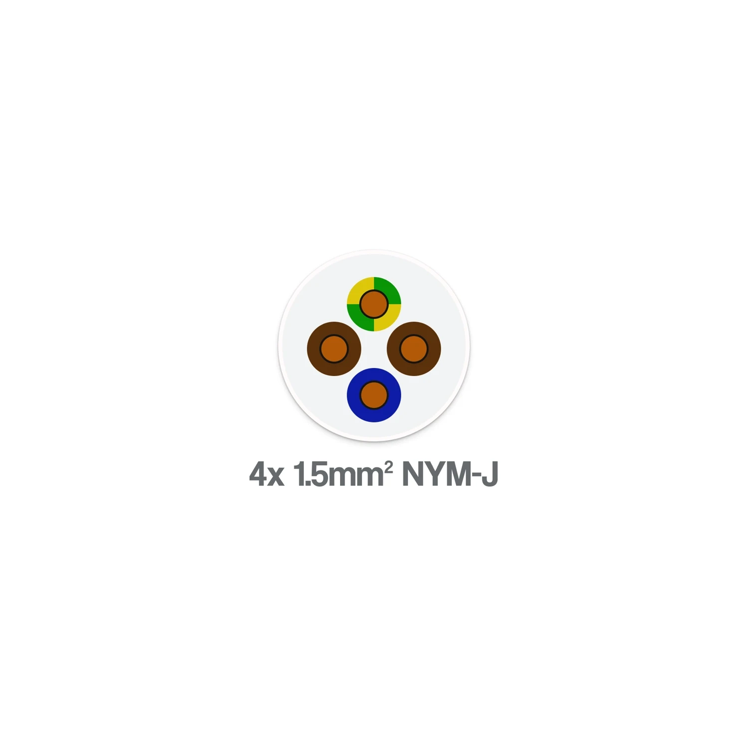 NYM-J 4 Core 1.5mm2 PVC Wiring Cable 300 500V 100m Roll BLUE415NYM1
