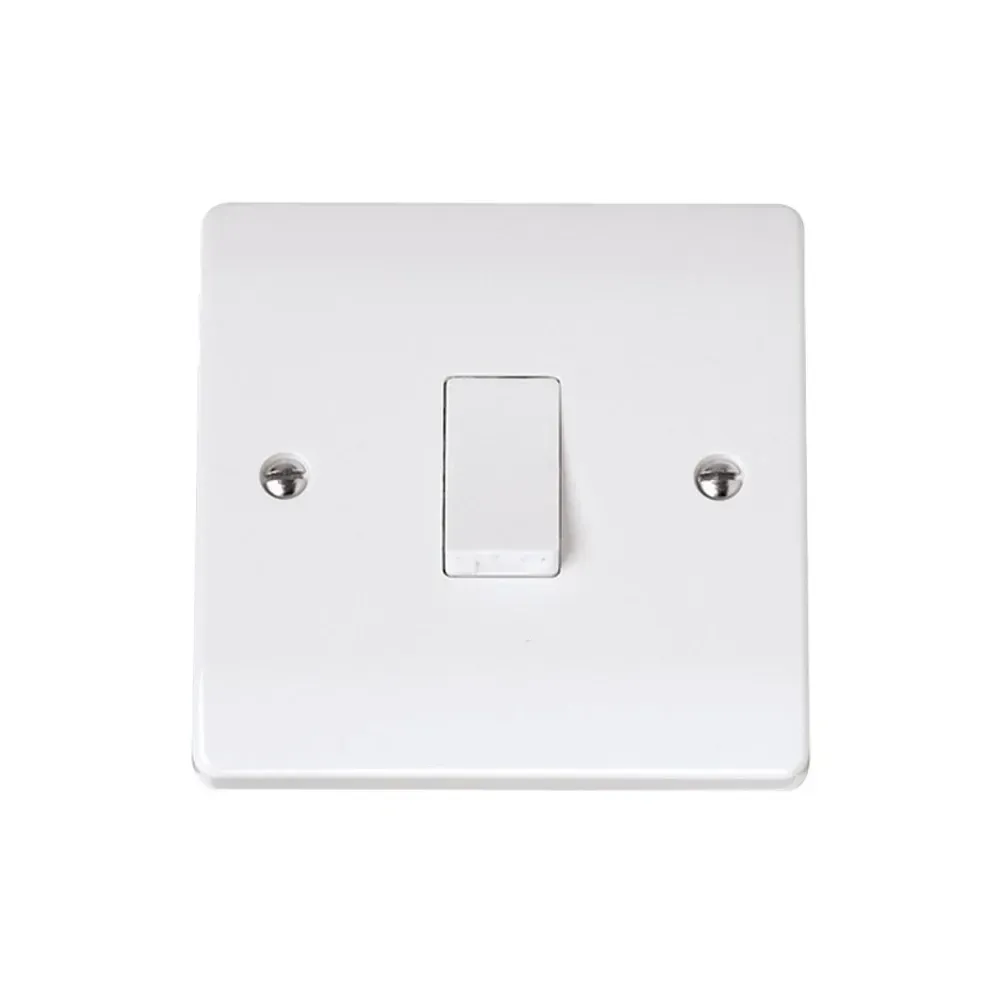 Click Curva intermediate switch 1 gang white CCA025 front view