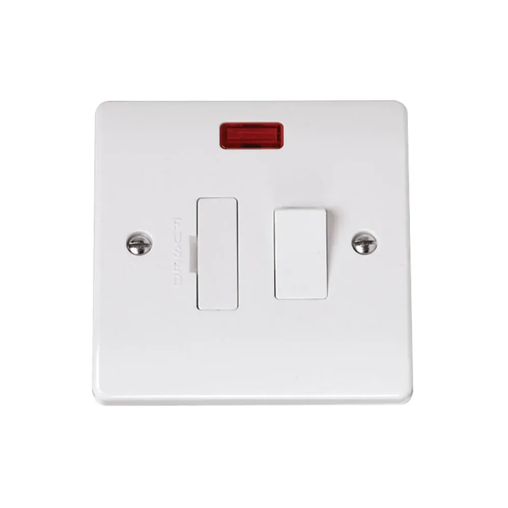 Click Curva 13A DP switched fused connection polar white professional FCU