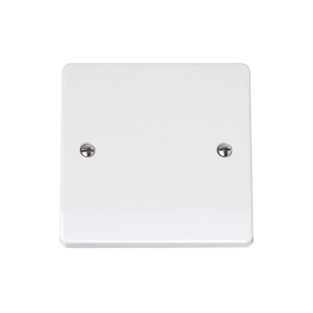 Click Curva 1 gang blank plate white CCA060 front view