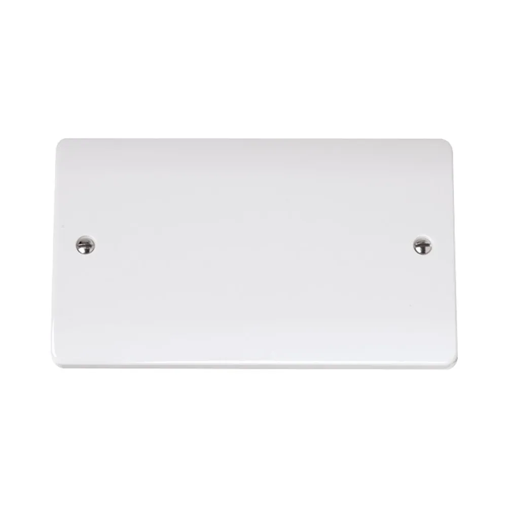 Click Curva 2 gang blank plate white CCA061 front view
