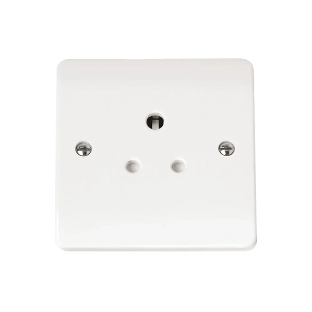 Click Mode 5A round pin socket white finish