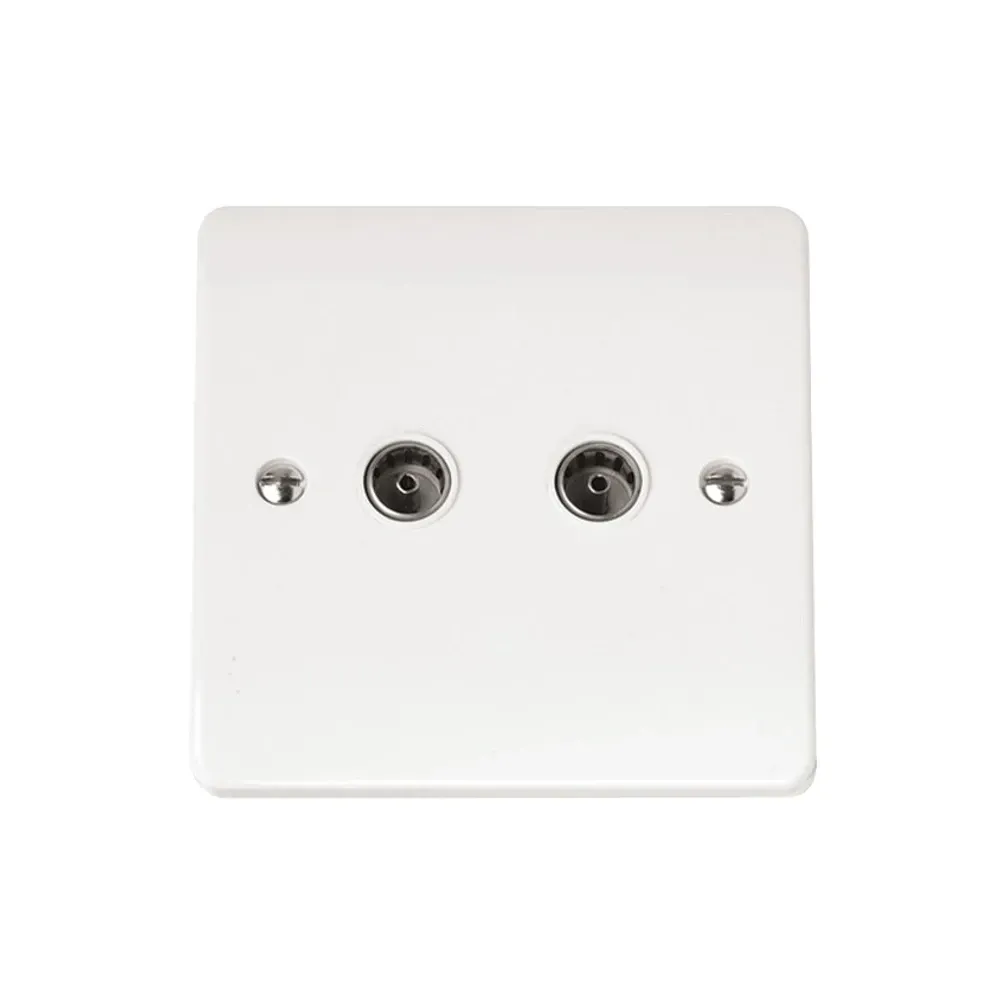 Click Mode CMA066 twin coaxial socket white