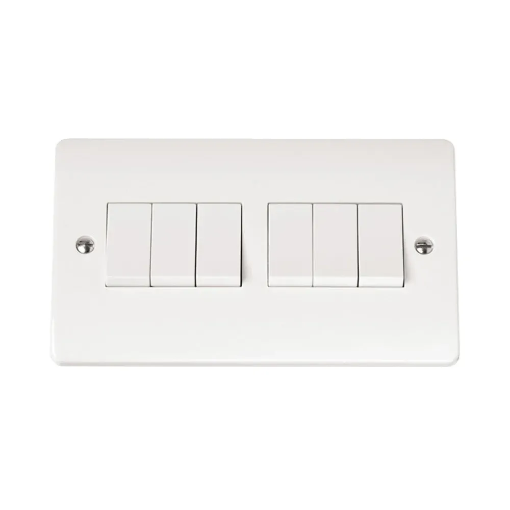 Click Mode CMA105 6-gang 2-way switch polar white
