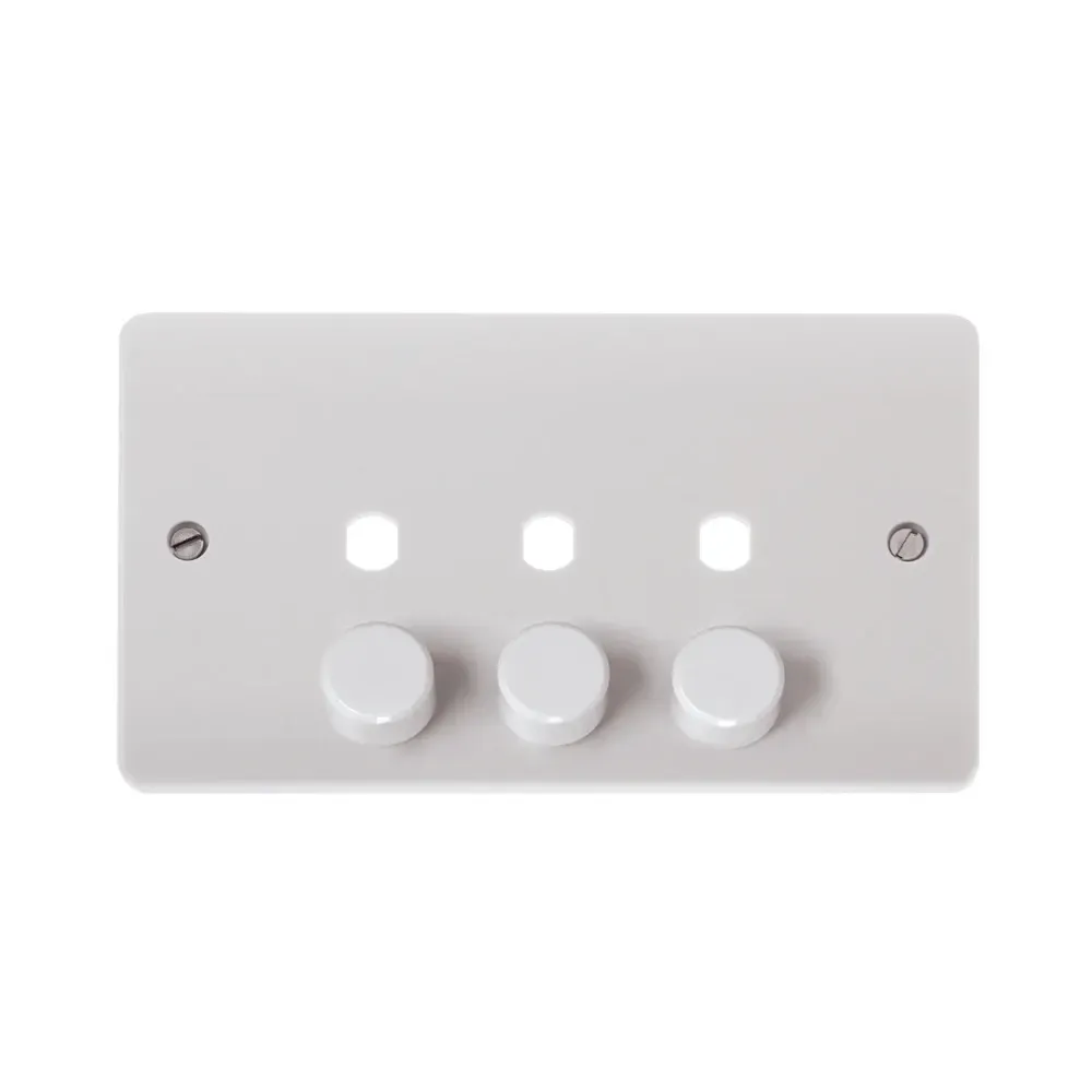 Click 2-gang unfurnished dimmer plate polar white 1200W