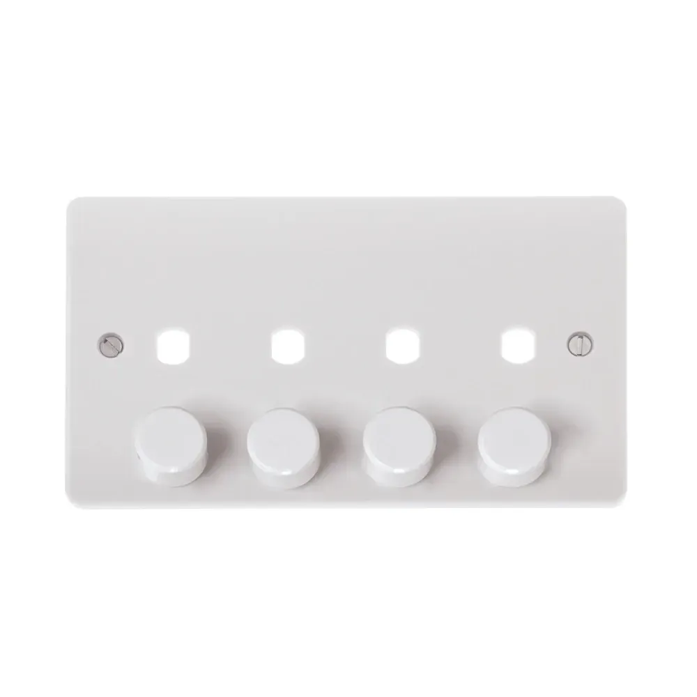 Click CMA148PL 2-gang unfurnished dimmer plate polar white finish