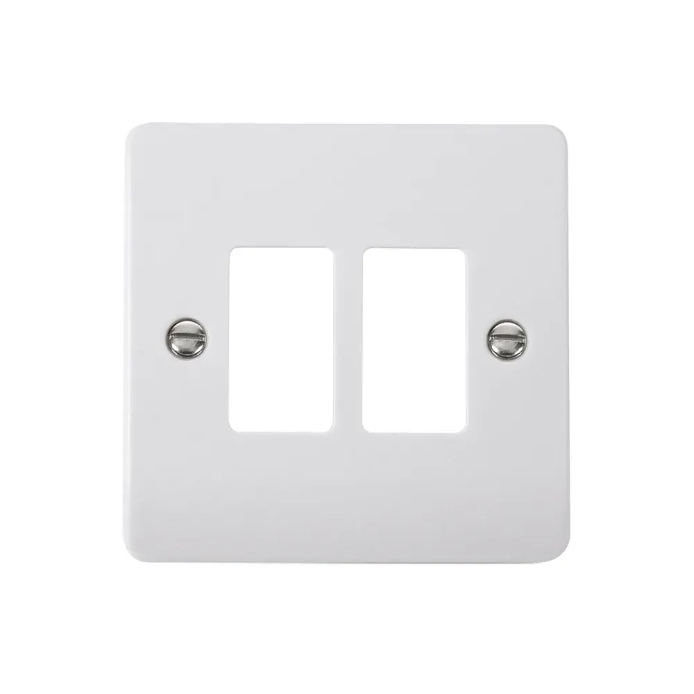 Click CMA20402 2-gang GridPro frontplate polar white finish