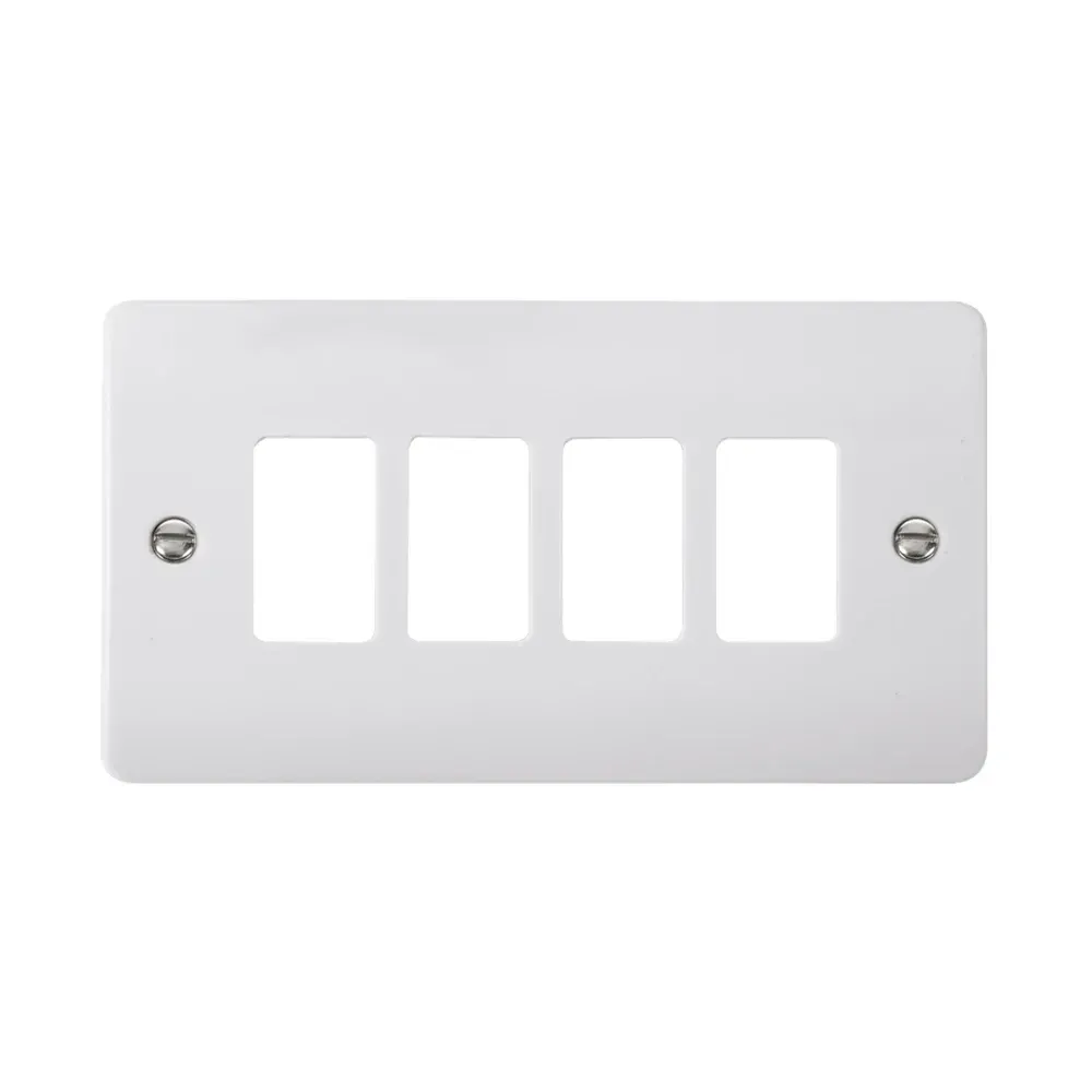 Click CMA20404 4-gang GridPro frontplate polar white