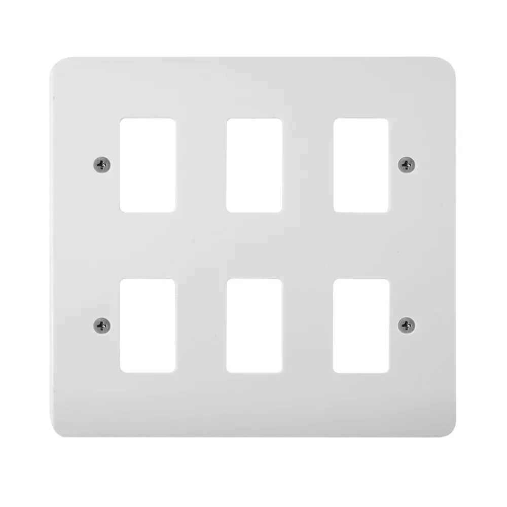 Click CMA20506 6-gang GridPro frontplate polar white finish