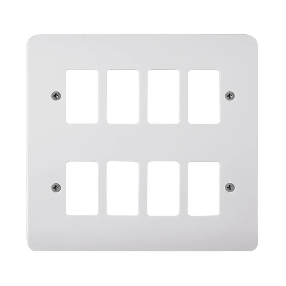 Click CMA20508 8-gang GridPro frontplate polar white