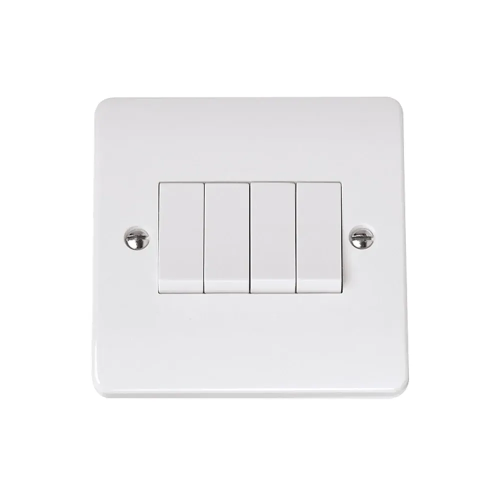 Click CMA9014 white 4-gang 2-way plate switch 10AX inductive load rating