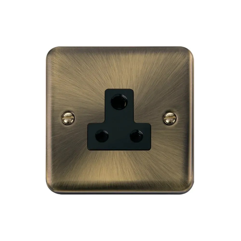 Click DPAB038BK 5A round pin socket antique brass
