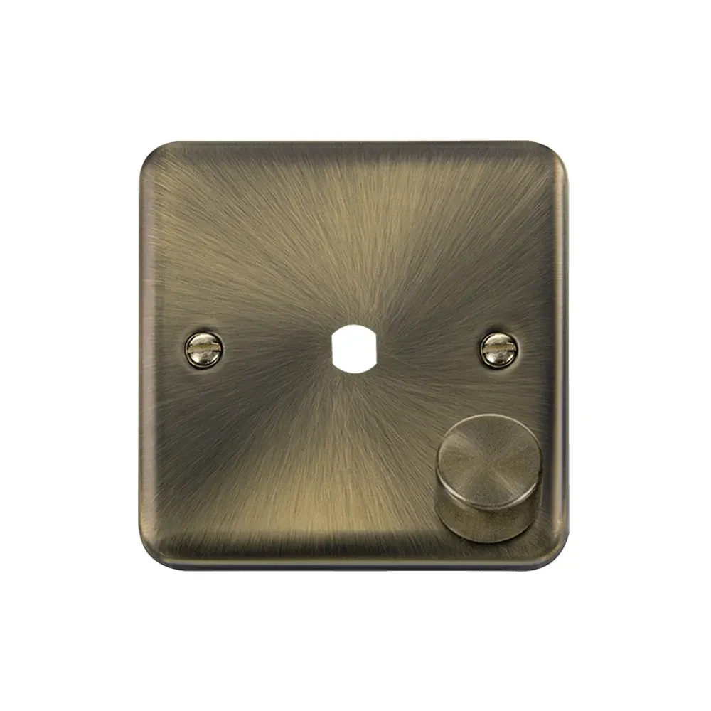 Click DPAB140PL 1 gang dimmer plate antique brass finish