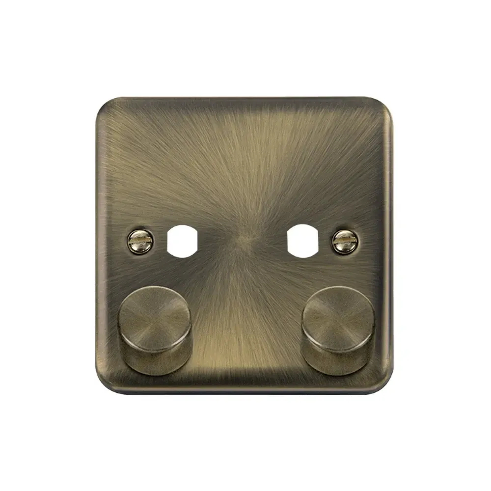 Click DPAB152PL antique brass dimmer plate front view